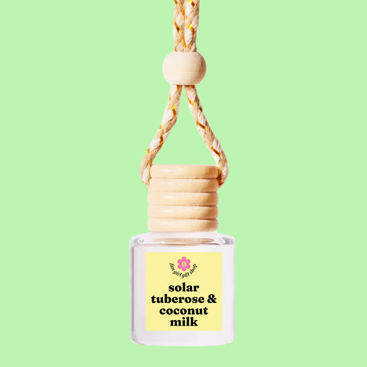 Solar Tuberose Coconut Milk car freshener wholesale vendor for boutiques and small business gift shops.