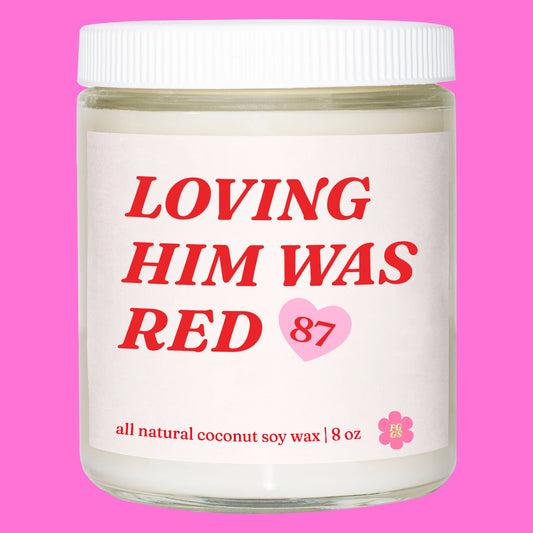 Loving Him Was Red Candle | Pop Culture Candles and Gifts ~ 4 PACK
