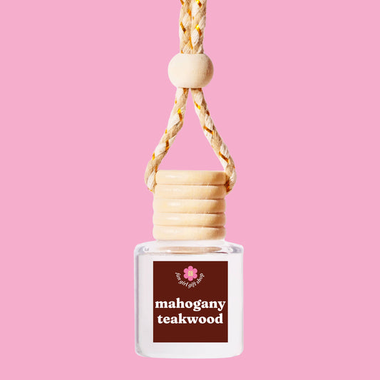 Mahogany Teakwood Hanging Car Diffuser Air Freshener ~ 4 PACK