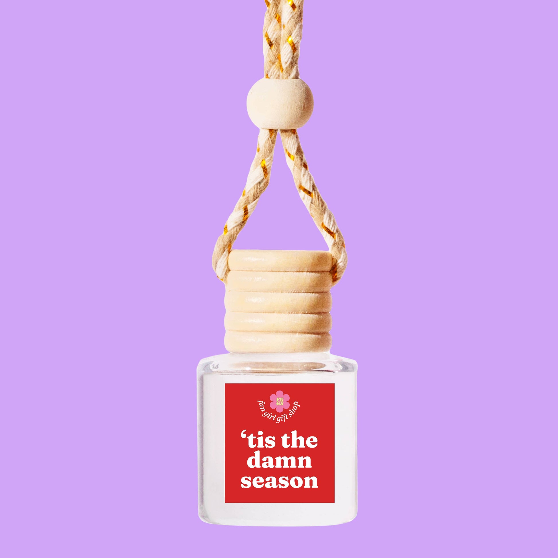 tis the damn season- a pop culture and swiftie inspired scented car freshener that hangs from the rearview mirror