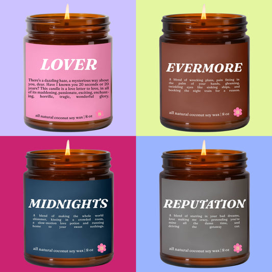 Taylor Swift Candles | Amber Jar Candles | Pop Culture Gifts ~ CHOOSE YOUR 4 PACK